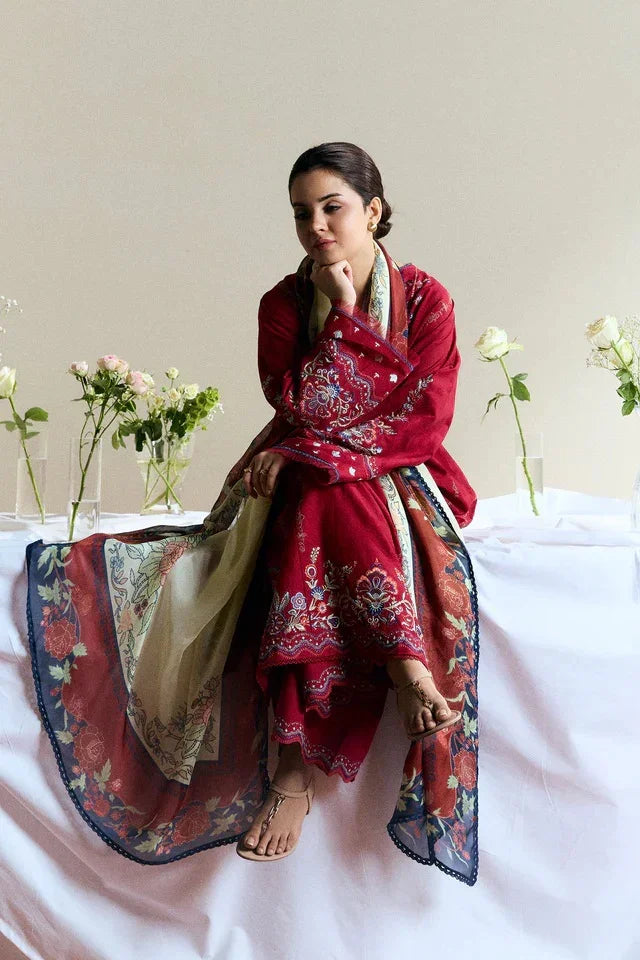 Coco Luxury Lawn Embroidered 3 Piece Unstitched Alba D8