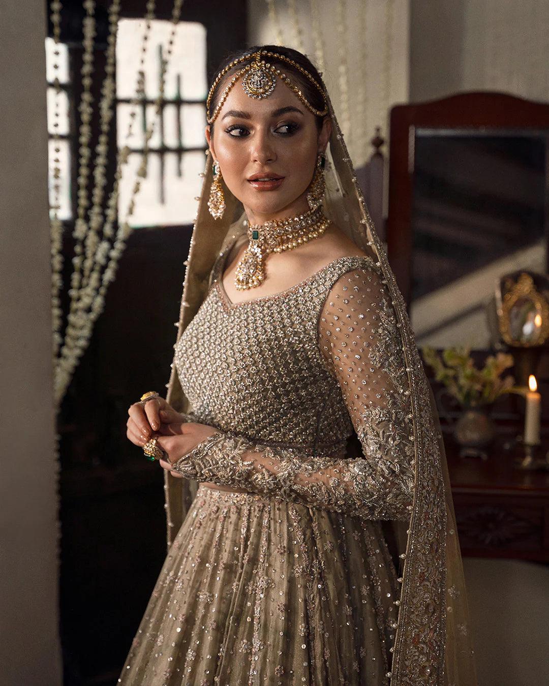 Faiza Saqlain Wedding Couture Net Embroidered 3 Pc Unstitched Collection MAH