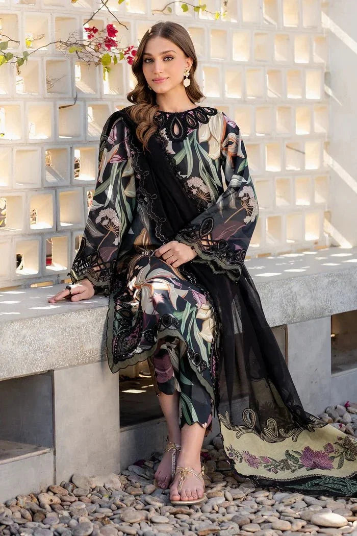 Baroque Luxury Lawn Embroidered 3 Piece Unstitched SF - 4090 - 3 Pieces Lawn - Zainabjees