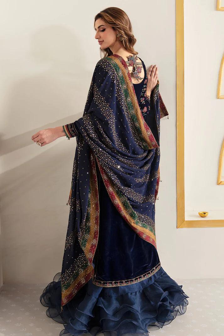Jazmine Embroidered Velvet Formal VF - 2005 Unstitched 3 Pieces Velvet Collection - 3 pieces Velvet - Zainabjees