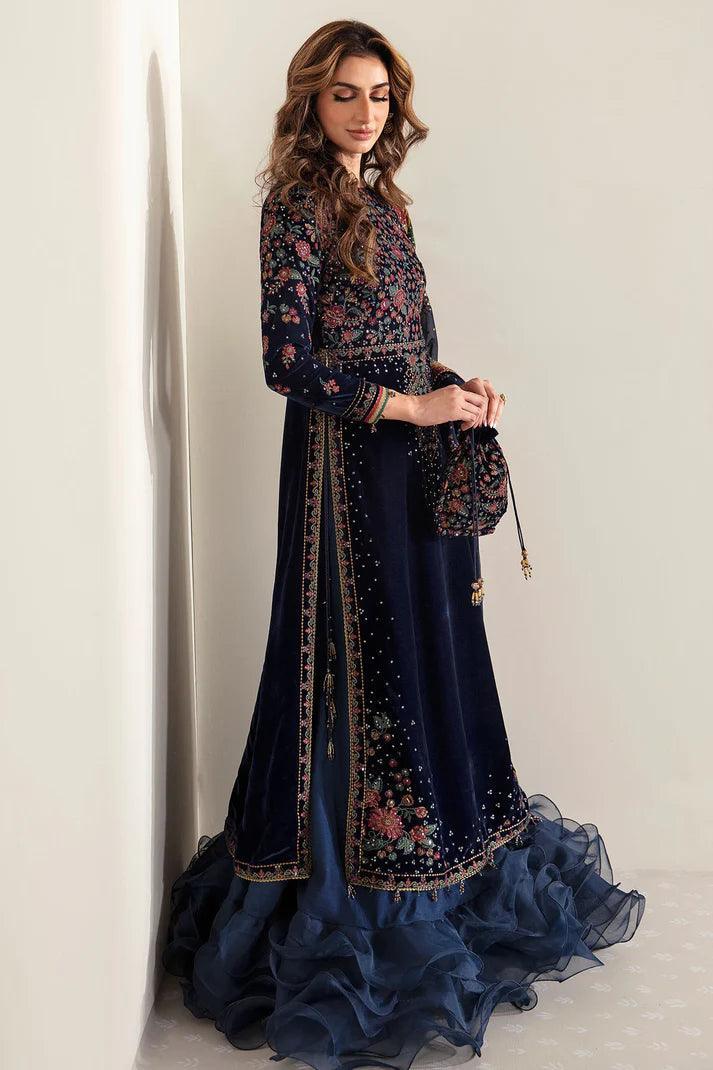 Jazmine Embroidered Velvet Formal VF - 2005 Unstitched 3 Pieces Velvet Collection - 3 pieces Velvet - Zainabjees