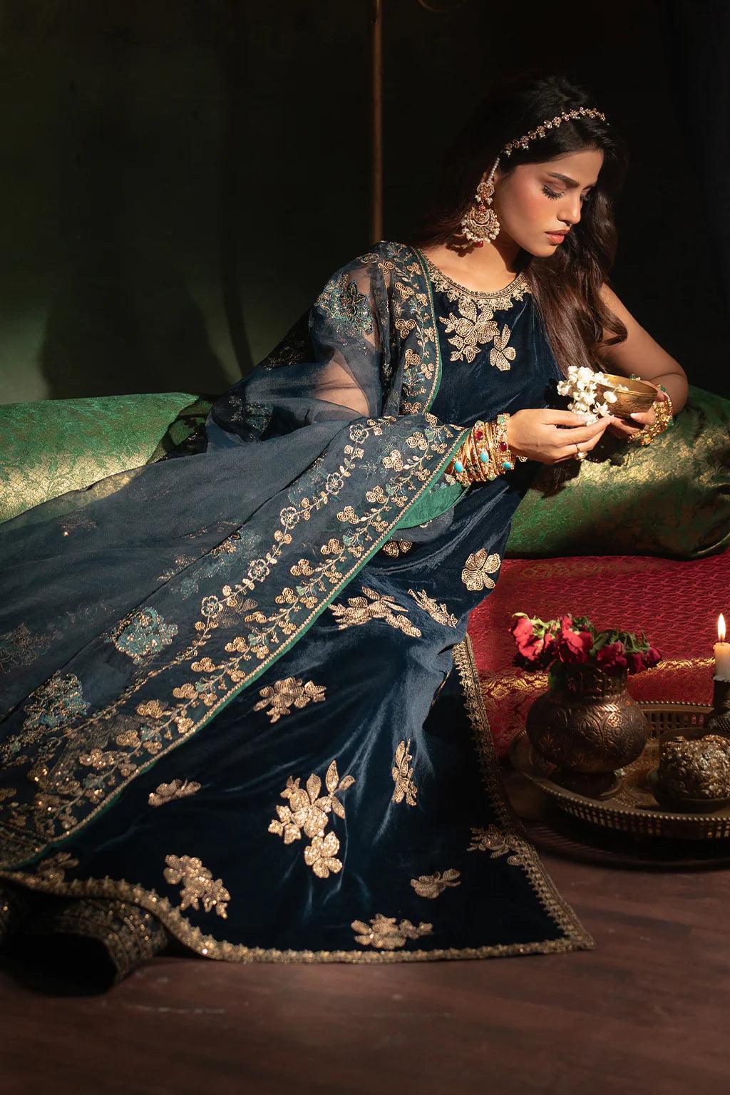 Iznik Luxury 9000 Micro Velvet Unstitched Embroidered Suits IV - 51 - 3 pieces Velvet - Zainabjees