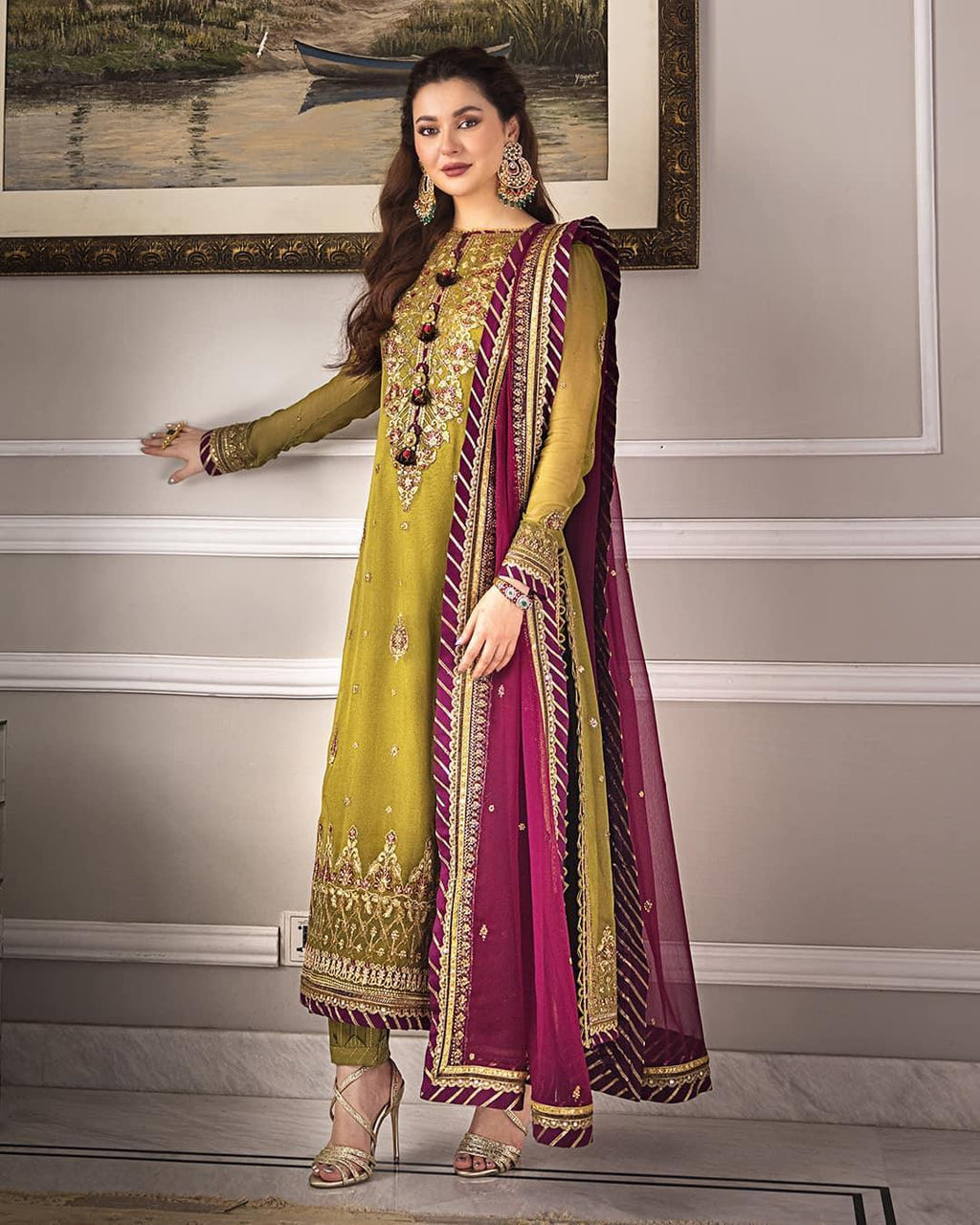 Asim Jofa Zari Sitara Embroidered Chiffon Unstitched 3 Piece Dress - AJZS 06 - 3 pieces chiffon - Zainabjees