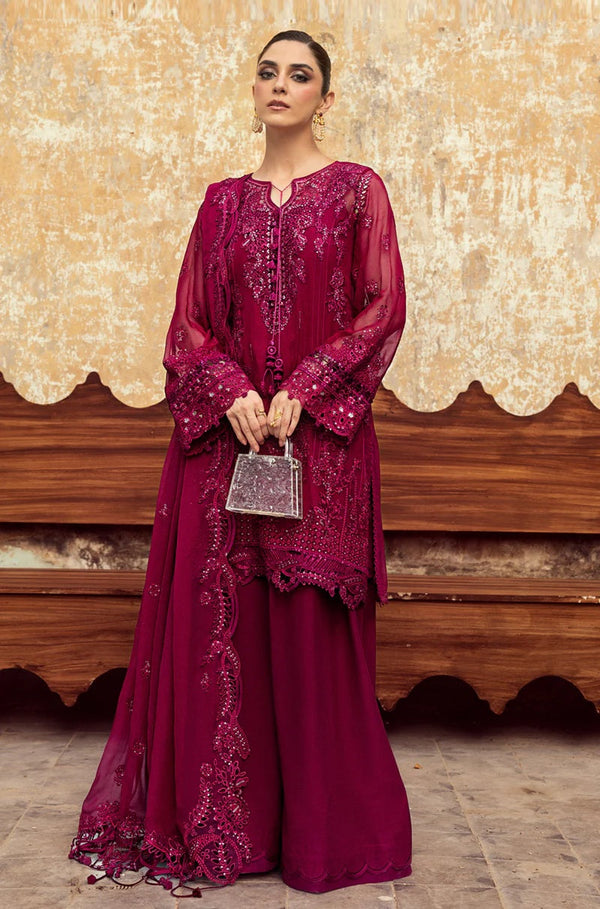 Qalamkar Luxury Pure Chiffon Embroidered 3 Piece Unstitched - WC-02 SIOFE