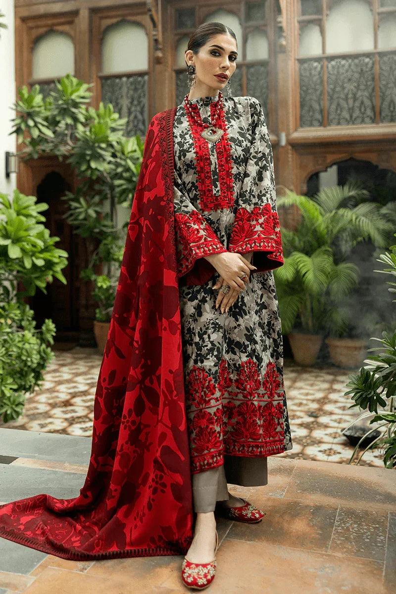 Zainab Chottani Embroidered Herringbone Unstitched 3Pc Suit D - 04 Zemestan - 3 Pieces Lawn - Zainabjees