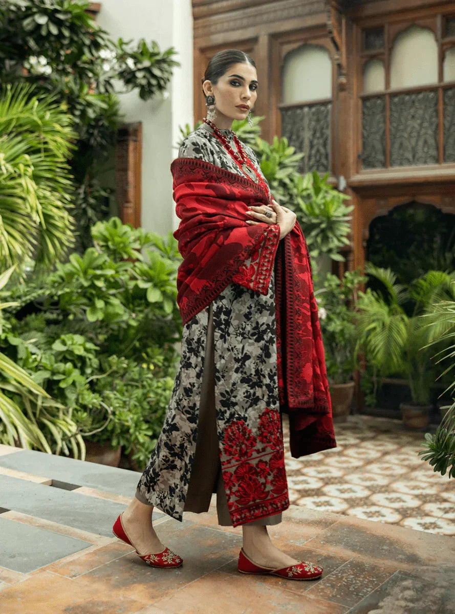 Zainab Chottani Embroidered Herringbone Unstitched 3Pc Suit D - 04 Zemestan - 3 Pieces Lawn - Zainabjees