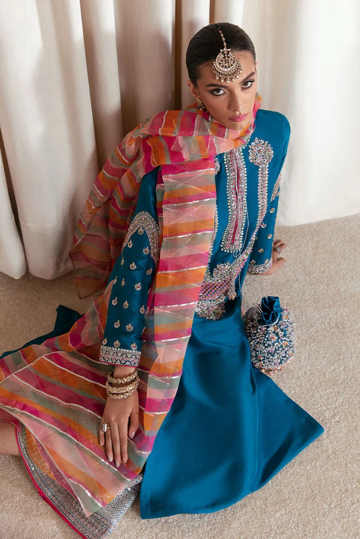 Hussain Rehar Luxury Raw Silk Unstiched 3 Piece - Gelid