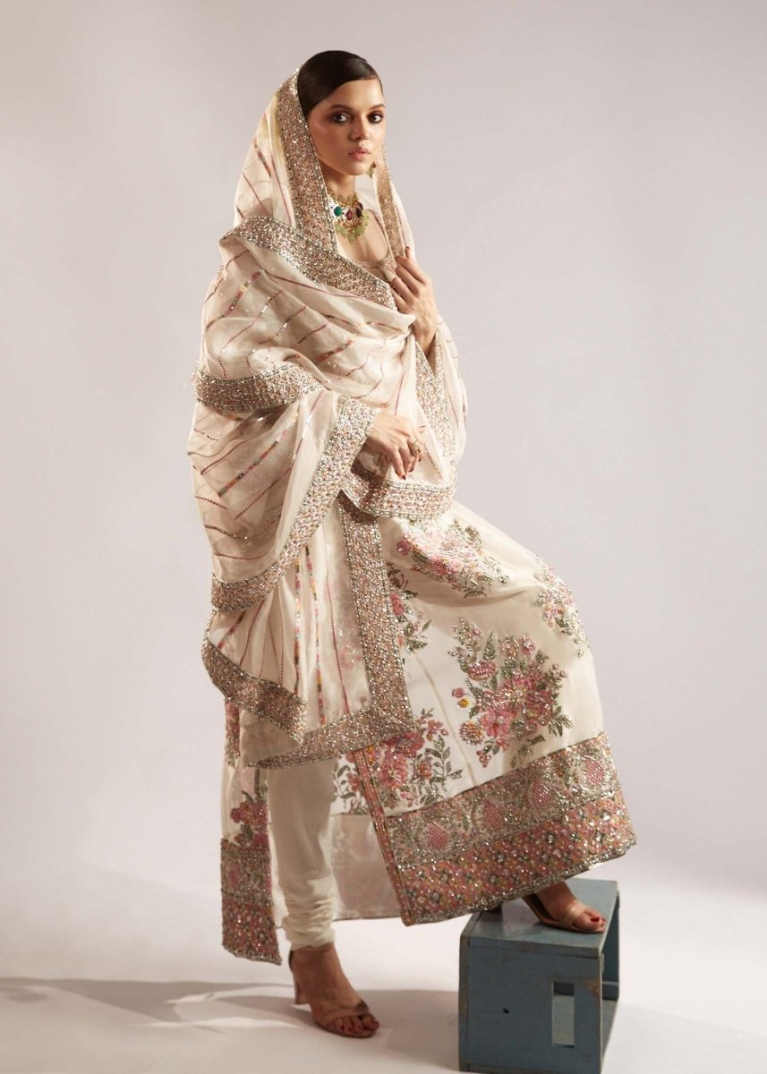 Hussain Rehar Organza Embroidered Unstitched 3 Piece Euru - 3 Pieces Organza - Zainabjees