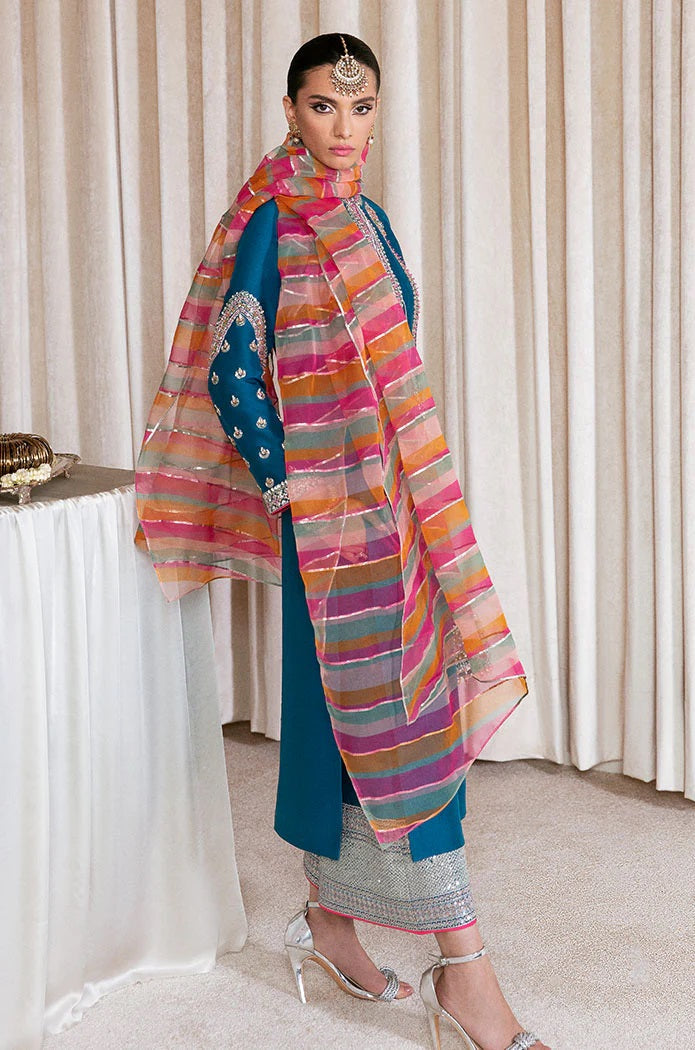 Hussain Rehar Luxury Raw Silk Unstiched 3 Piece - Gelid