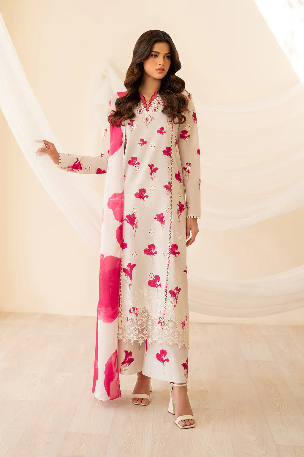 Iznik Premium Lawn Embroidered Collection Unstitched Floral Affair UE-443.