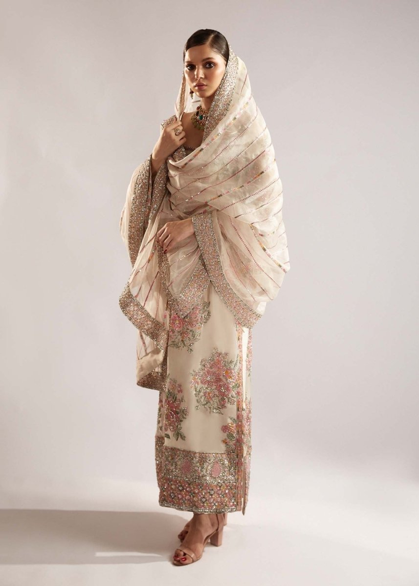Hussain Rehar Organza Embroidered Unstitched 3 Piece Euru - 3 Pieces Organza - Zainabjees