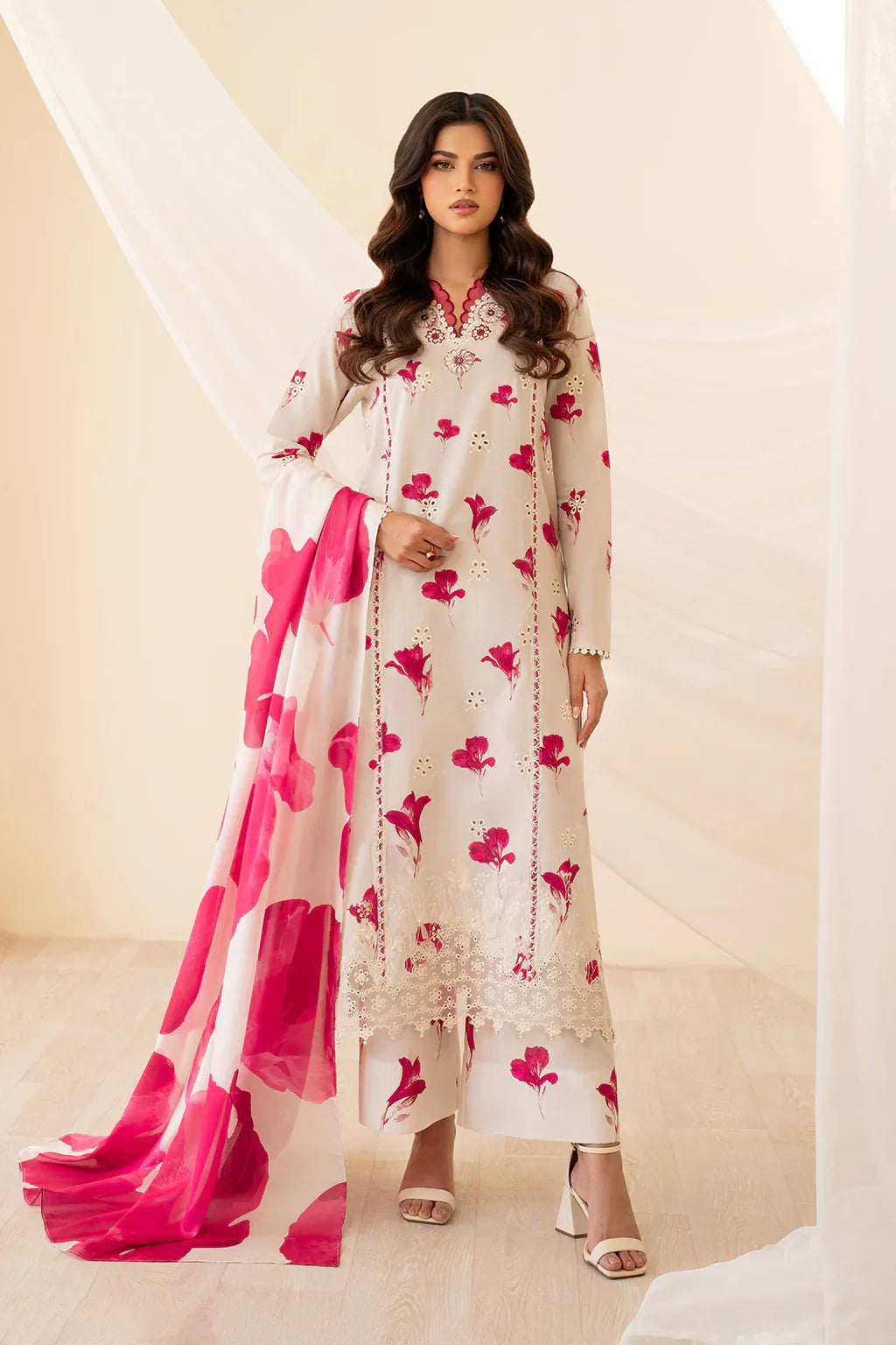 Iznik Premium Lawn Embroidered Collection Unstitched Floral Affair UE-443.