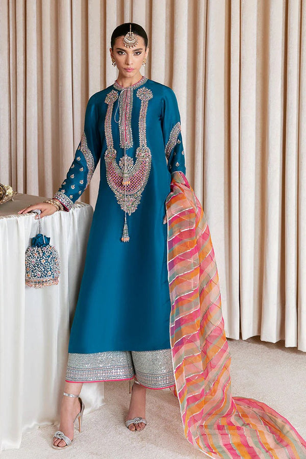 Hussain Rehar Luxury Raw Silk Unstiched 3 Piece - Gelid