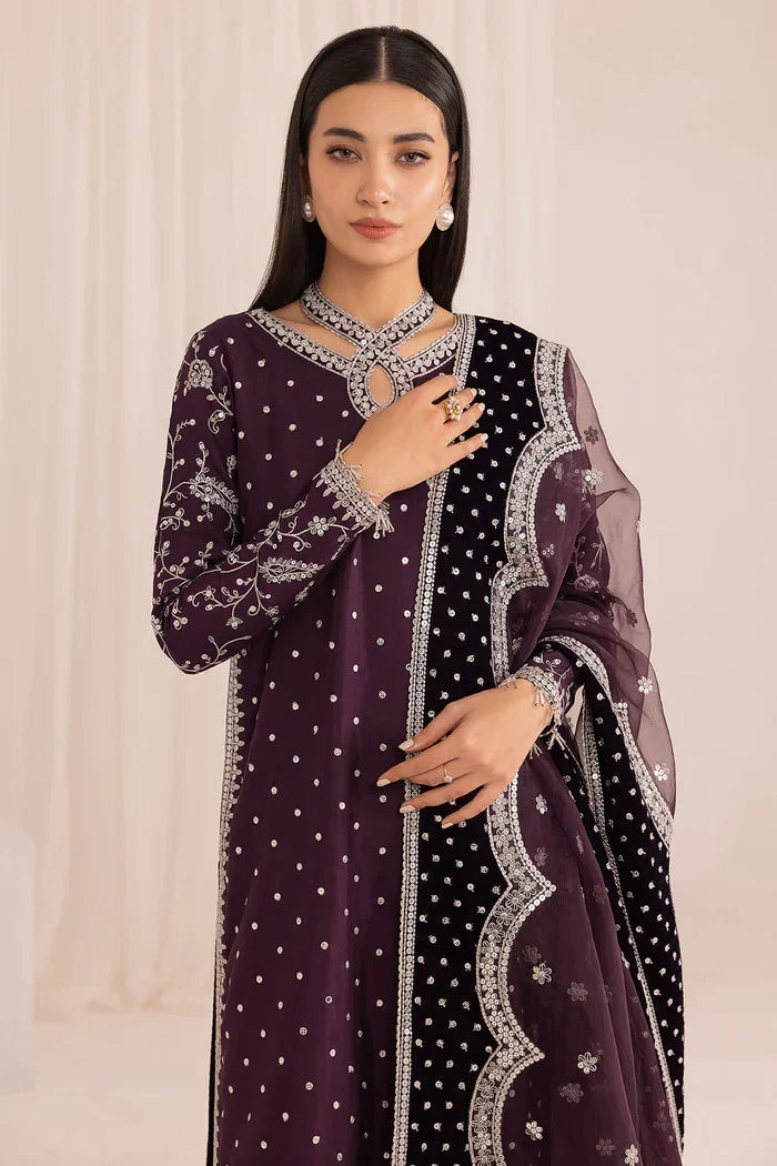 Jazmin Embroidered Raw Silk Unstitched 3 Pc Luxury Collection UR-7011
