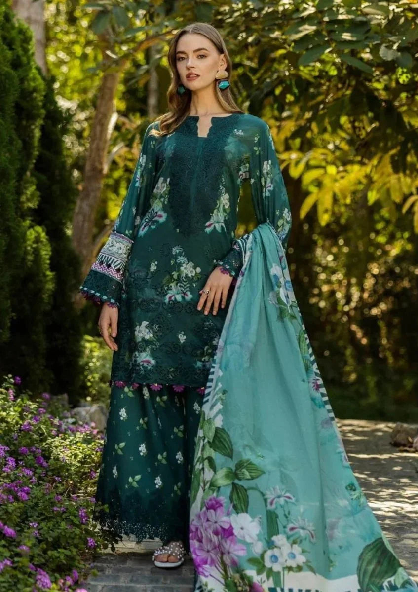 Elaf Lawn Embroidered Unstitched 3 Piece Jade Embrace - 3 Pieces Lawn - Zainabjees