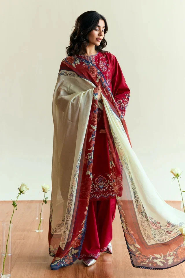 Coco Luxury Lawn Embroidered 3 Piece Unstitched Alba D8