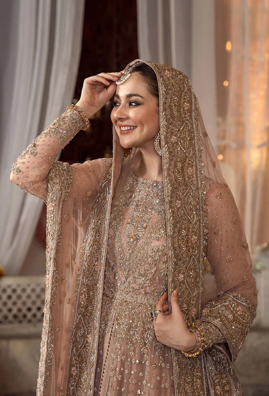 Faiza Saqlain Net Embroidered 3 Piece Unstitched Mahra
