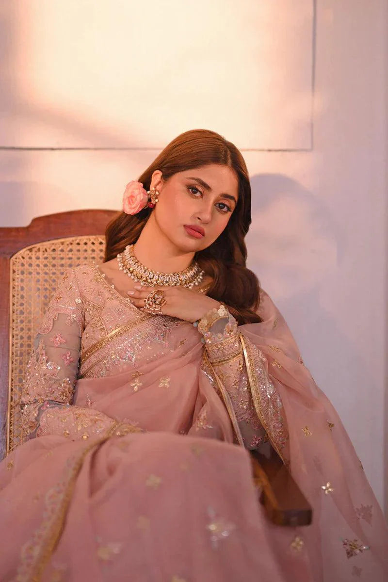 Qalamkar Sahiba Organza Embroidered Unstitched Saree RANYA