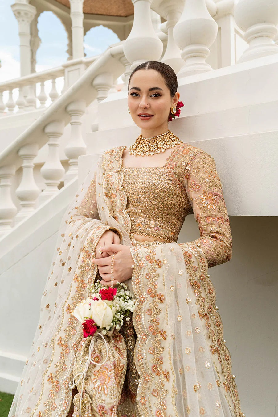 Faiza Saqlain Jemina - Luxury Net Embroidered 3 Piece Unstitched