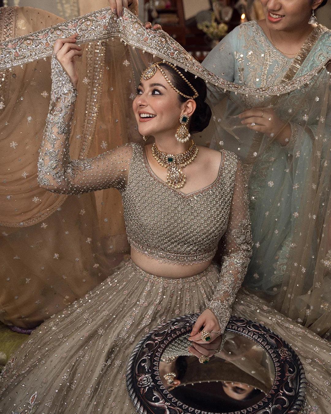 Faiza Saqlain Wedding Couture Net Embroidered 3 Pc Unstitched Collection MAH