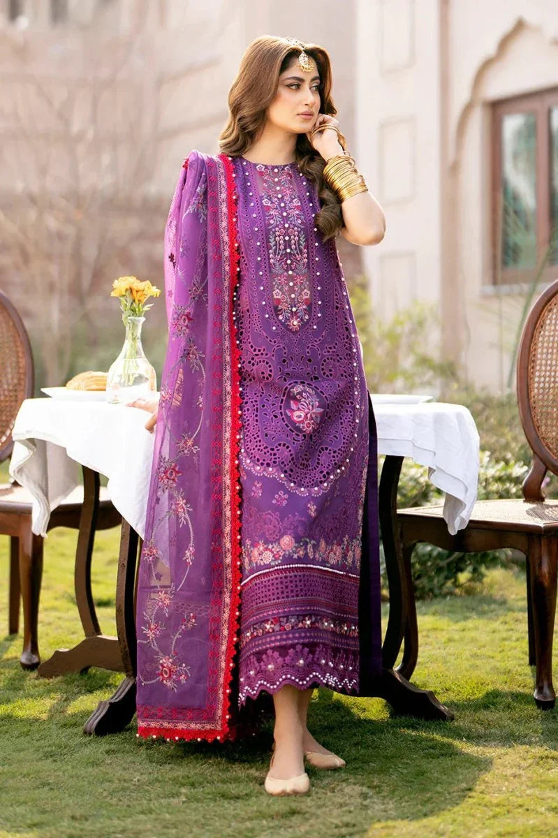 Bin Ilyas Luxury Lawn Embroidered 3 Piece Unstitched 404 - A - 3 Pieces Lawn - Zainabjees