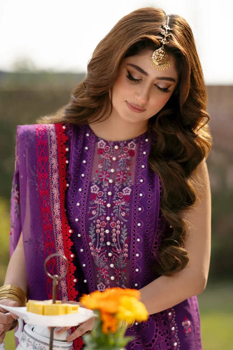 Bin Ilyas Luxury Lawn Embroidered 3 Piece Unstitched 404 - A - 3 Pieces Lawn - Zainabjees
