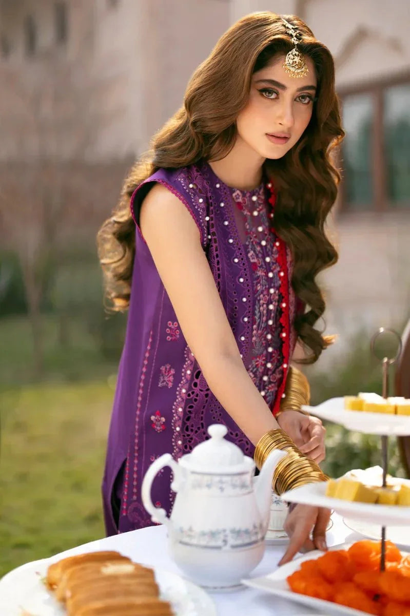 Bin Ilyas Luxury Lawn Embroidered 3 Piece Unstitched 404 - A - 3 Pieces Lawn - Zainabjees