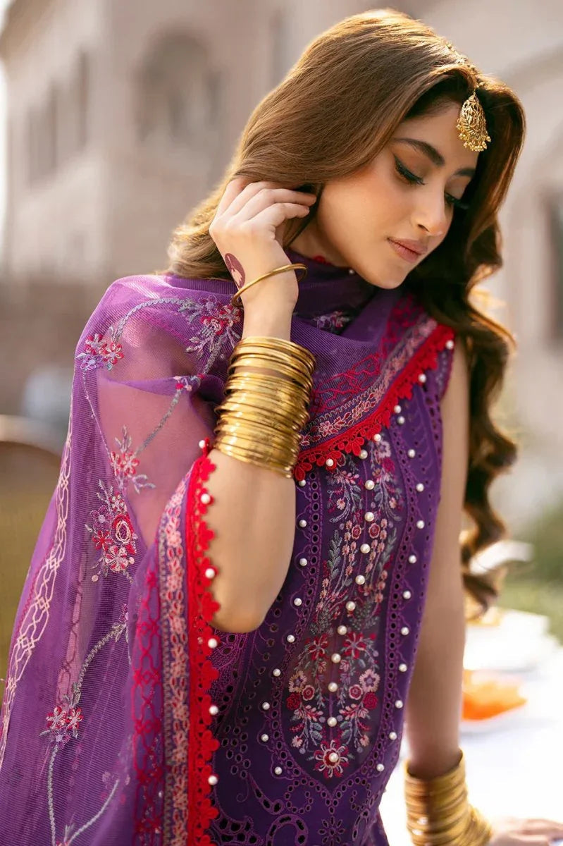 Bin Ilyas Luxury Lawn Embroidered 3 Piece Unstitched 404 - A - 3 Pieces Lawn - Zainabjees