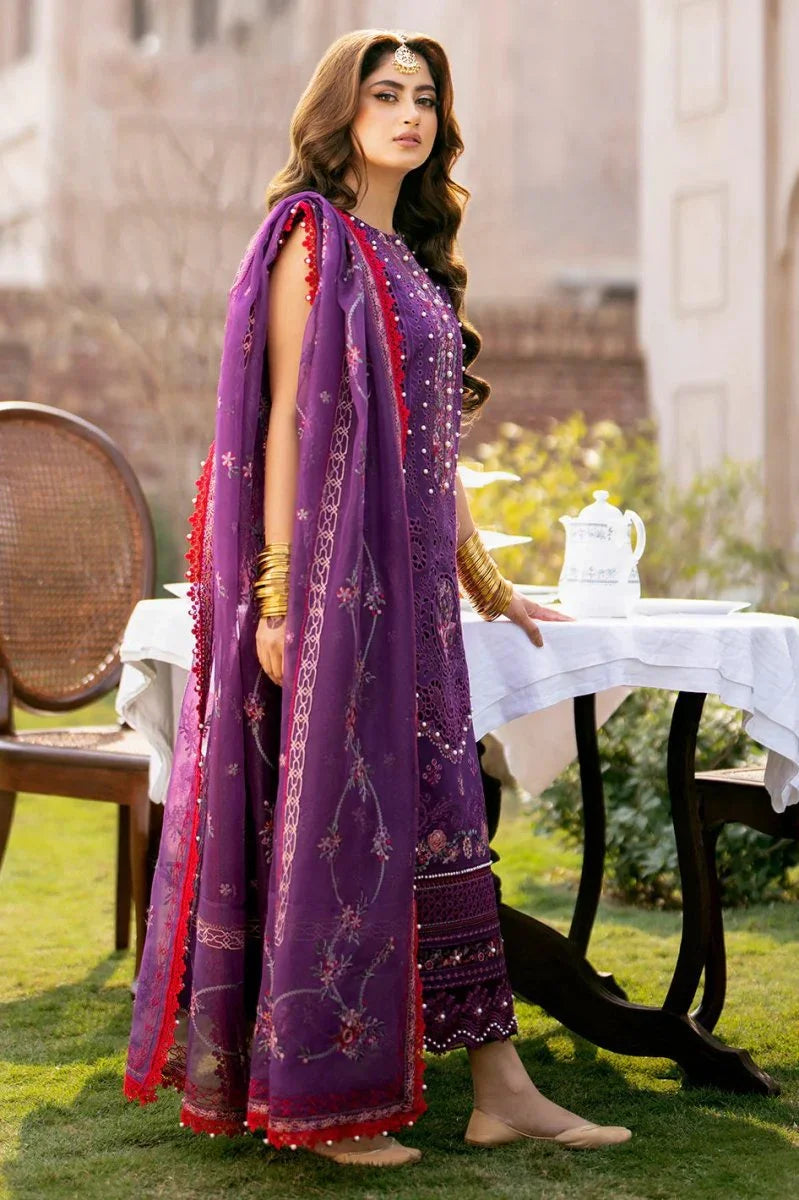 Bin Ilyas Luxury Lawn Embroidered 3 Piece Unstitched 404 - A - 3 Pieces Lawn - Zainabjees