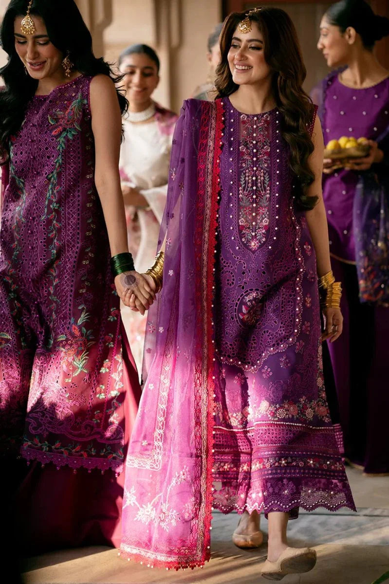 Bin Ilyas Luxury Lawn Embroidered 3 Piece Unstitched 404 - A - 3 Pieces Lawn - Zainabjees