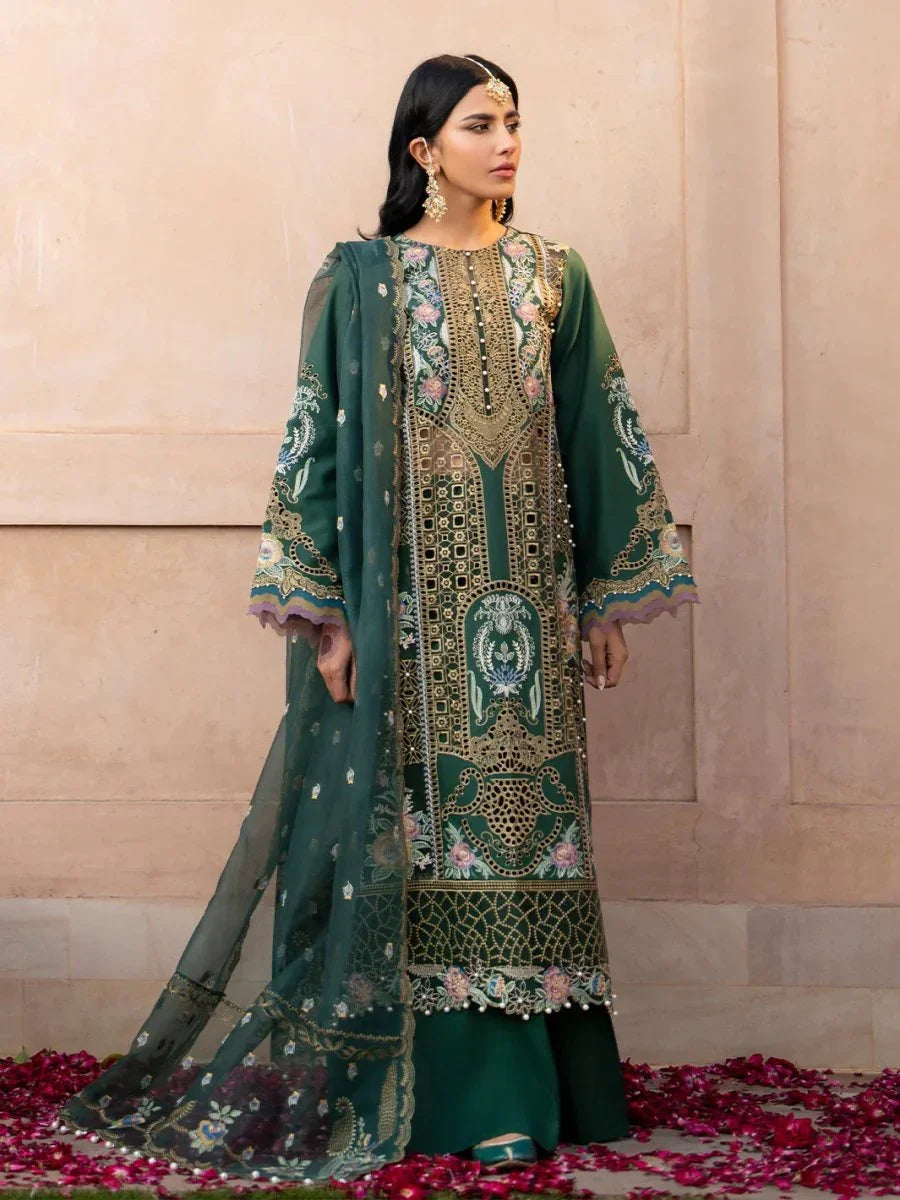 Bin Ilyas 407 - A Luxury 3 Piece Lawn Embroidered Unstitched - 3 Pieces Lawn - Zainabjees
