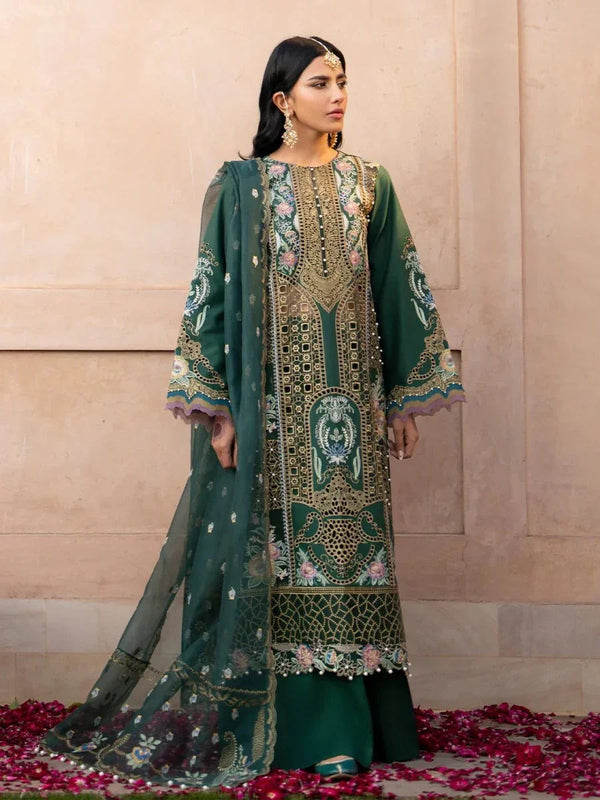 Bin Ilyas 407 - A Luxury 3 Piece Lawn Embroidered Unstitched - 3 Pieces Lawn - Zainabjees