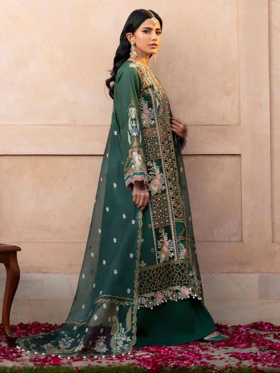 Bin Ilyas 407 - A Luxury 3 Piece Lawn Embroidered Unstitched - 3 Pieces Lawn - Zainabjees