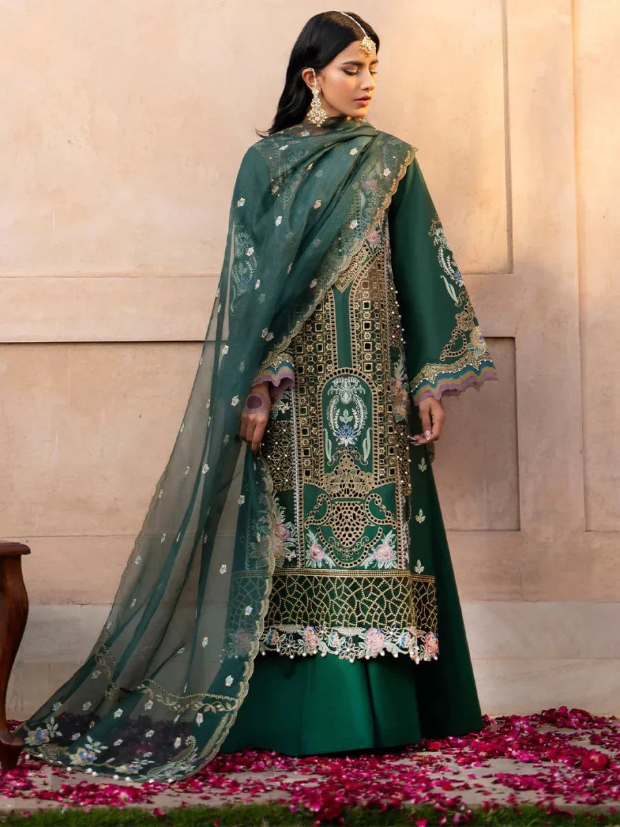 Bin Ilyas 407 - A Luxury 3 Piece Lawn Embroidered Unstitched - 3 Pieces Lawn - Zainabjees