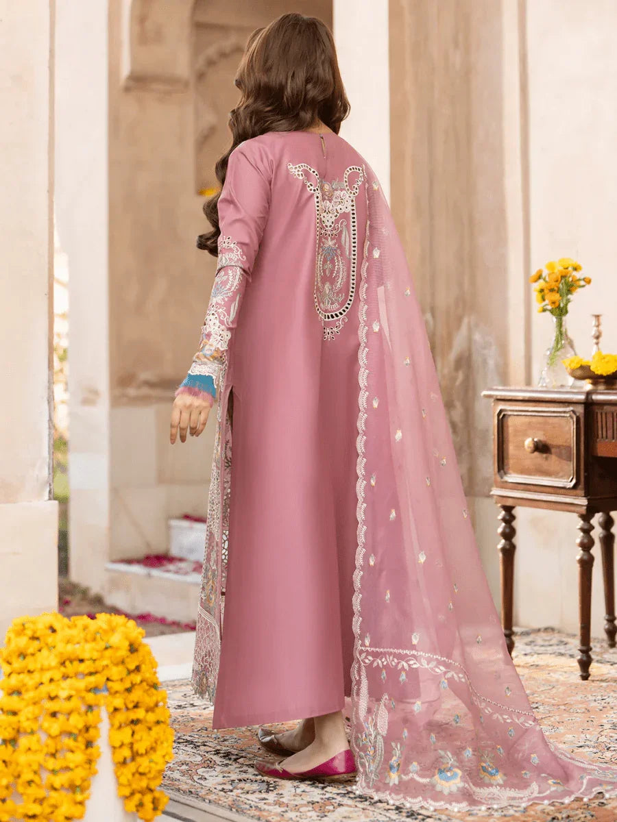 Bin Ilyas Luxury Lawn Embroidered Unstithced 3Pc Collection 407 - B DILBARO - 3 Pieces Lawn - Zainabjees