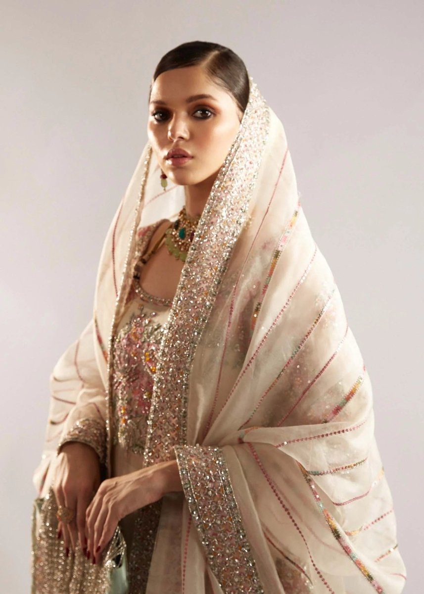 Hussain Rehar Organza Embroidered Unstitched 3 Piece Euru - 3 Pieces Organza - Zainabjees