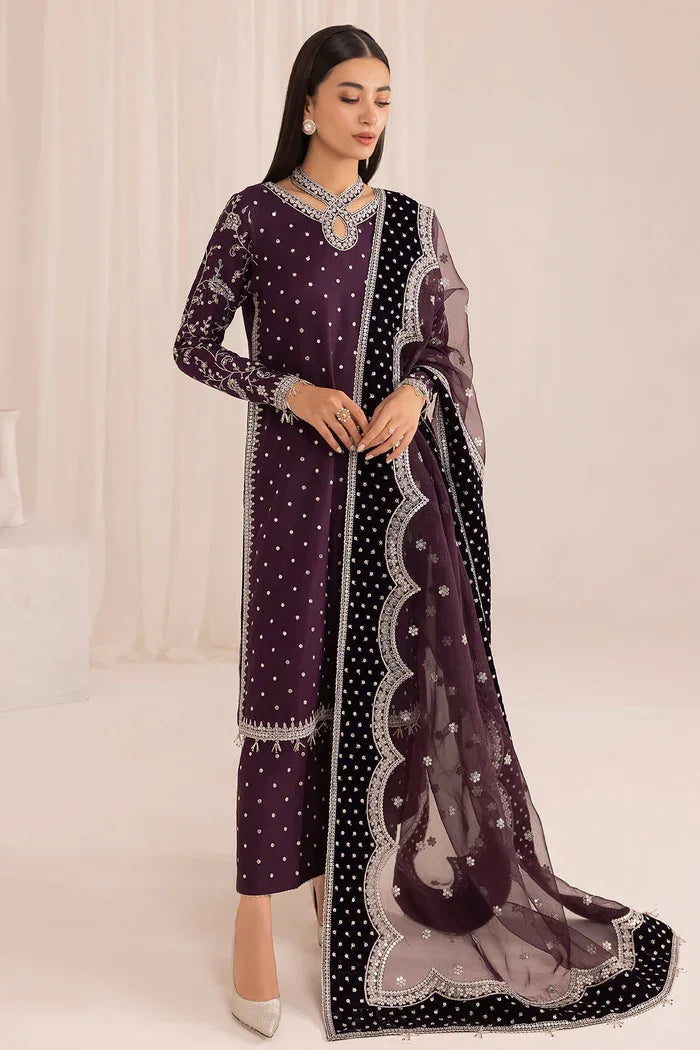 Jazmin Embroidered Raw Silk Unstitched 3 Pc Luxury Collection UR-7011