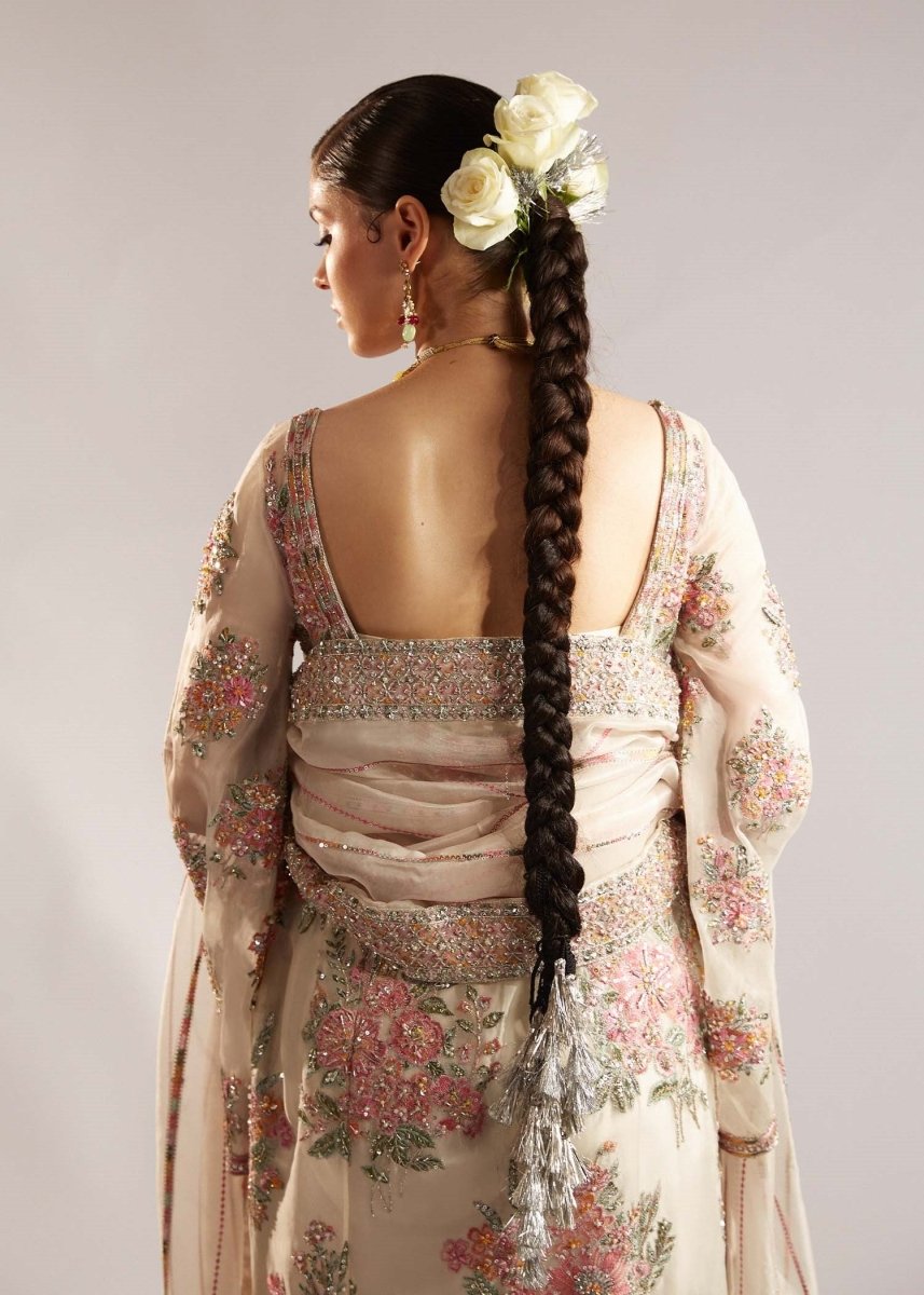 Hussain Rehar Organza Embroidered Unstitched 3 Piece Euru - 3 Pieces Organza - Zainabjees
