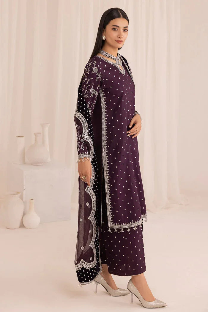 Jazmin Embroidered Raw Silk Unstitched 3 Pc Luxury Collection UR-7011