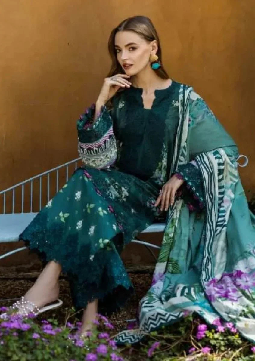 Elaf Lawn Embroidered Unstitched 3 Piece Jade Embrace - 3 Pieces Lawn - Zainabjees