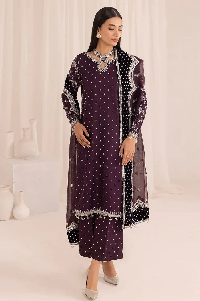 Jazmin Embroidered Raw Silk Unstitched 3 Pc Luxury Collection UR-7011