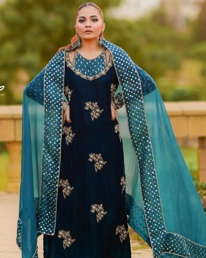 Afrozeh Luxury Velvet Collection Unstitched 3 Pieces ZINC Gold - 3 pieces Velvet - Zainabjees