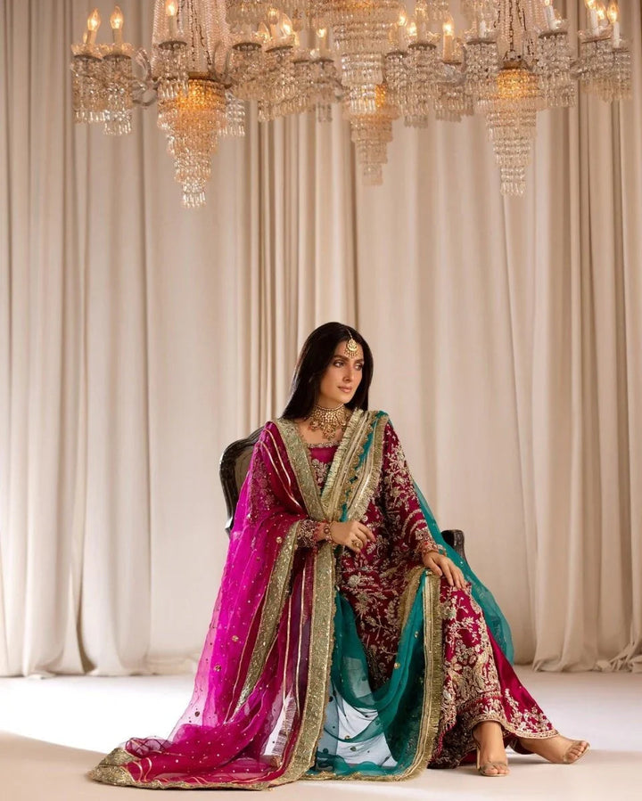 Tabya New Arrival Wedding Collection Hand Embroidered Raw Silk Unstitched TABEER - 3 Pieces Raw Silk - Zainabjees