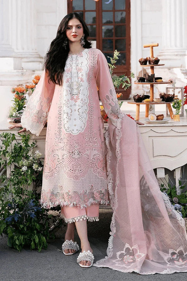 Clara By Bin Ilyas Embroidered Lawn Suit Unstitched 3 Piece 216 A - Summer Collection - 3 Pieces Lawn - Zainabjees