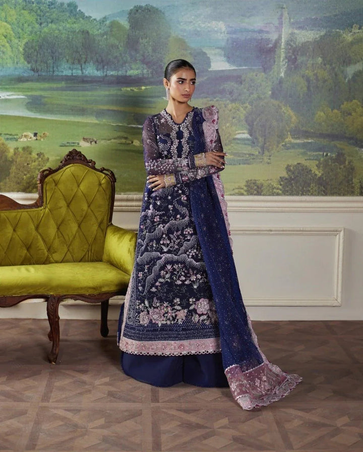 Republic WomensWear Embroidered Suits Unstitched 3 Piece D - 07 Stella - Wedding Collection - 3 Pieces Organza - Zainabjees