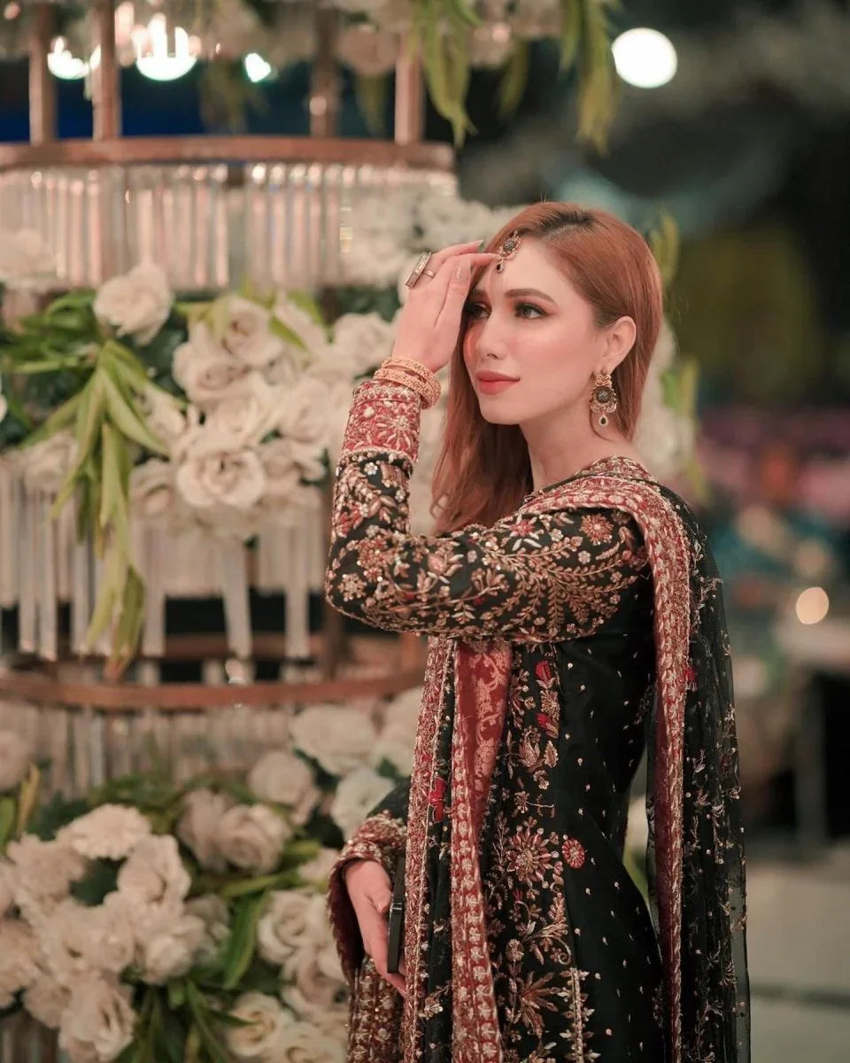 Haris Shakeel Wedding Festive Unstitched Luxury Hand Embroidered Raw Silk SHAYAANA - 3 Pieces Raw Silk - Zainabjees