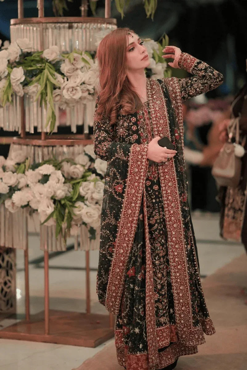 Haris Shakeel Wedding Festive Unstitched Luxury Hand Embroidered Raw Silk SHAYAANA - 3 Pieces Raw Silk - Zainabjees