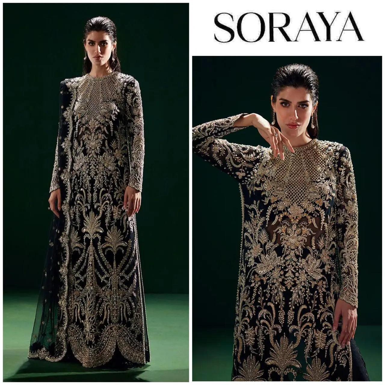Soraya Luxe Wedding Festive Oraganza Hande Embroidered Unstitched ECLAT