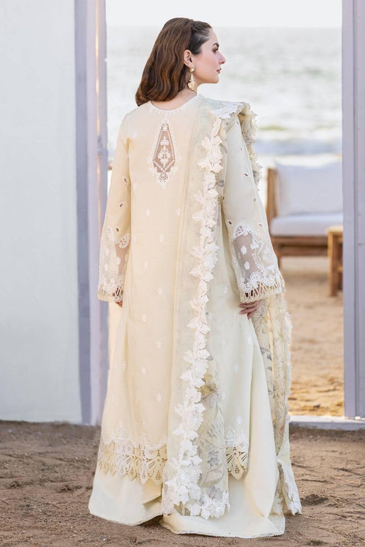 Qalamkar Sahil Kinare Luxury Lawn Embroidered Unstitched 3 Piece - FP - 01 Jana - 3 Pieces Lawn - Zainabjees