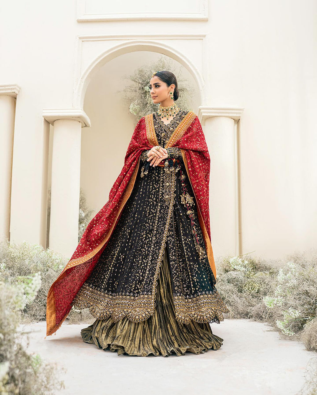 AIK ATELIER Luxury Chiffon Unstitched Embroidered Collection Look 01